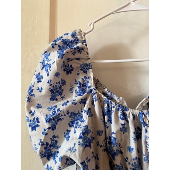 SHEIN curved women’s size 1X – large blue and white dress - Picture 4 of 7